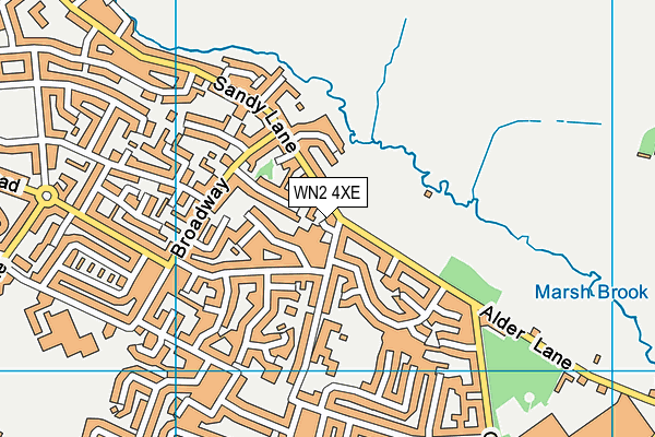 WN2 4XE map - OS VectorMap District (Ordnance Survey)