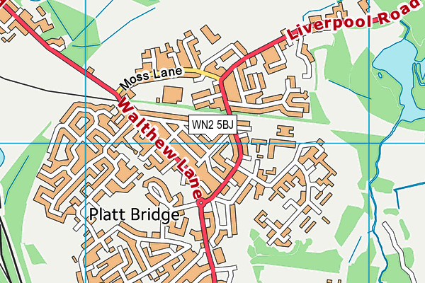 WN2 5BJ map - OS VectorMap District (Ordnance Survey)