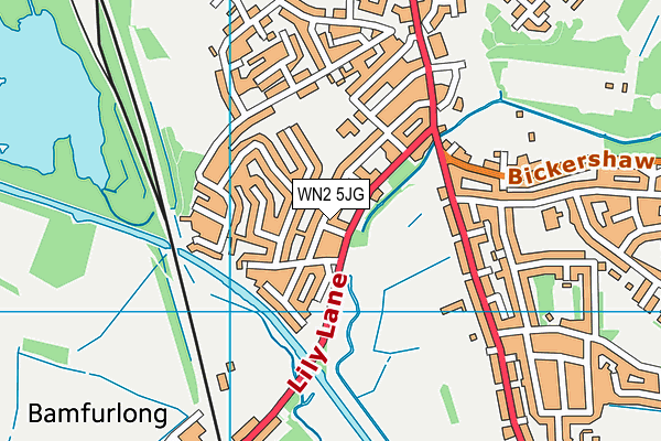 WN2 5JG map - OS VectorMap District (Ordnance Survey)