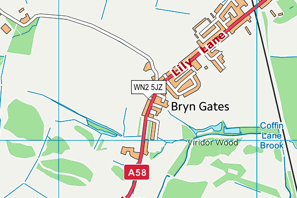 Bryn Gates Playing Fields map (WN2 5JZ) - OS VectorMap District (Ordnance Survey)