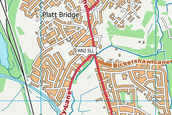 WN2 5LL map - OS VectorMap District (Ordnance Survey)