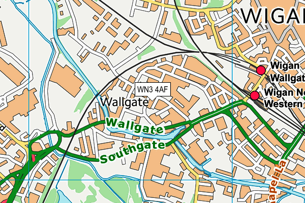 WN3 4AF map - OS VectorMap District (Ordnance Survey)