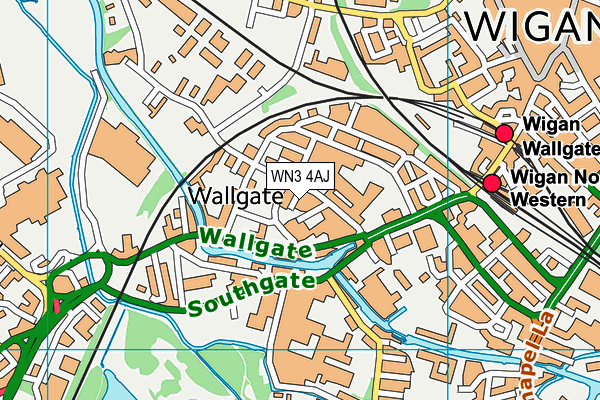WN3 4AJ map - OS VectorMap District (Ordnance Survey)