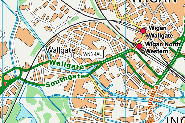 WN3 4AL map - OS VectorMap District (Ordnance Survey)