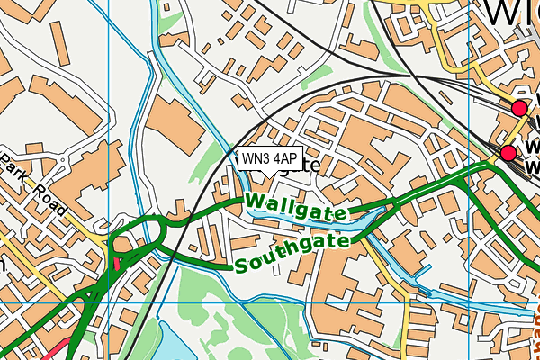 WN3 4AP map - OS VectorMap District (Ordnance Survey)