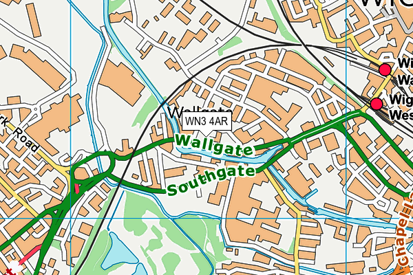 WN3 4AR map - OS VectorMap District (Ordnance Survey)