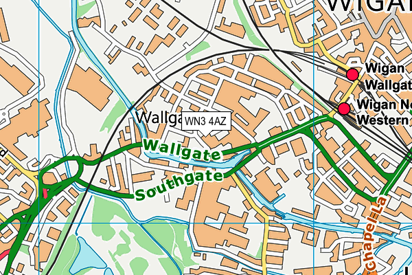 WN3 4AZ map - OS VectorMap District (Ordnance Survey)