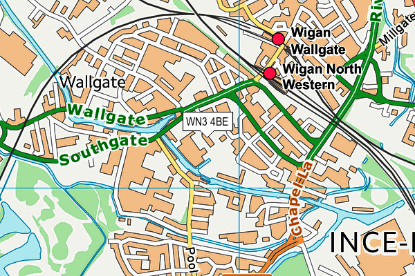 WN3 4BE map - OS VectorMap District (Ordnance Survey)