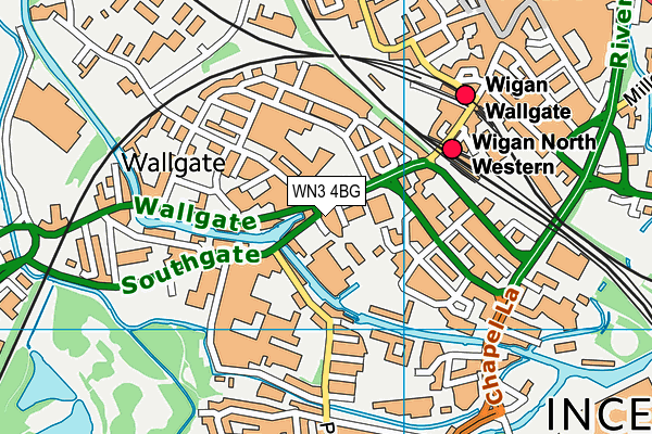 WN3 4BG map - OS VectorMap District (Ordnance Survey)