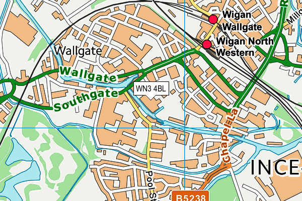 WN3 4BL map - OS VectorMap District (Ordnance Survey)