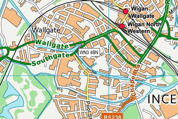 WN3 4BN map - OS VectorMap District (Ordnance Survey)