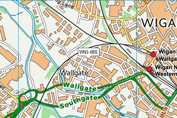 WN3 4BS map - OS VectorMap District (Ordnance Survey)