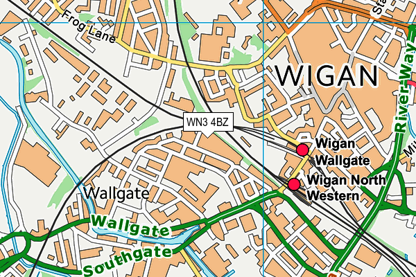 WN3 4BZ map - OS VectorMap District (Ordnance Survey)