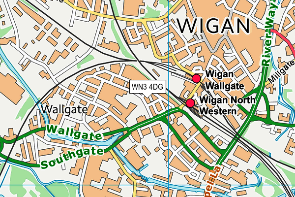 WN3 4DG map - OS VectorMap District (Ordnance Survey)