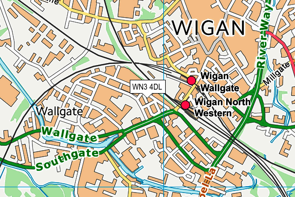 WN3 4DL map - OS VectorMap District (Ordnance Survey)