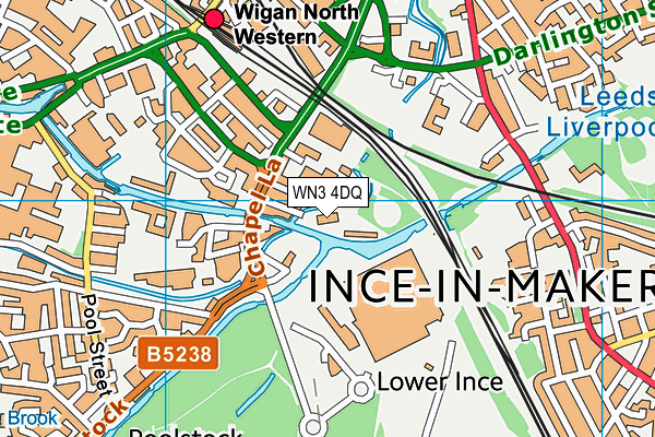 WN3 4DQ map - OS VectorMap District (Ordnance Survey)