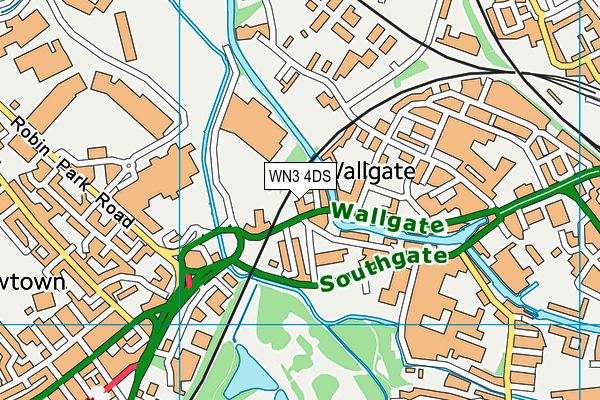 WN3 4DS map - OS VectorMap District (Ordnance Survey)