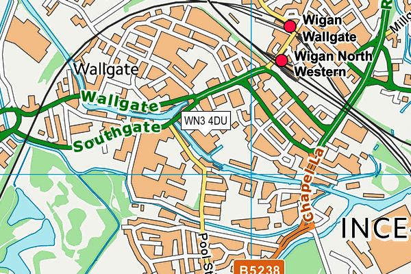 WN3 4DU map - OS VectorMap District (Ordnance Survey)