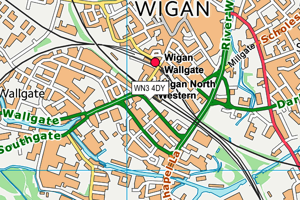 WN3 4DY map - OS VectorMap District (Ordnance Survey)