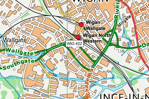 WN3 4DZ map - OS VectorMap District (Ordnance Survey)