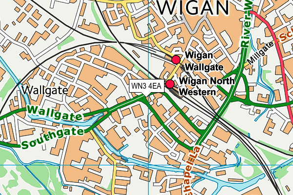 WN3 4EA map - OS VectorMap District (Ordnance Survey)