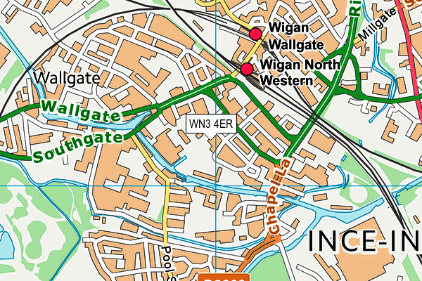 WN3 4ER map - OS VectorMap District (Ordnance Survey)