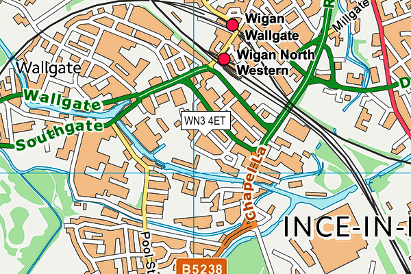 WN3 4ET map - OS VectorMap District (Ordnance Survey)