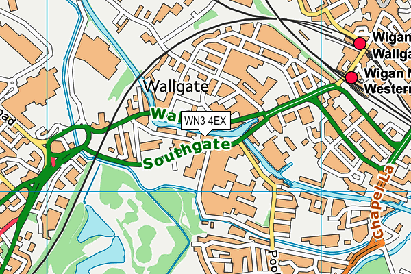 WN3 4EX map - OS VectorMap District (Ordnance Survey)