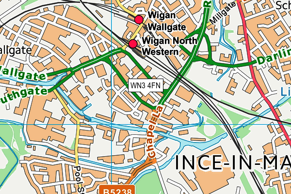 WN3 4FN map - OS VectorMap District (Ordnance Survey)