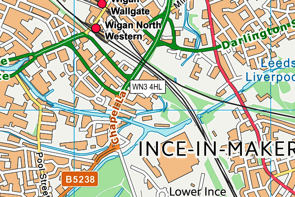 WN3 4HL map - OS VectorMap District (Ordnance Survey)