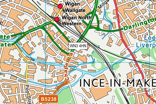 WN3 4HN map - OS VectorMap District (Ordnance Survey)