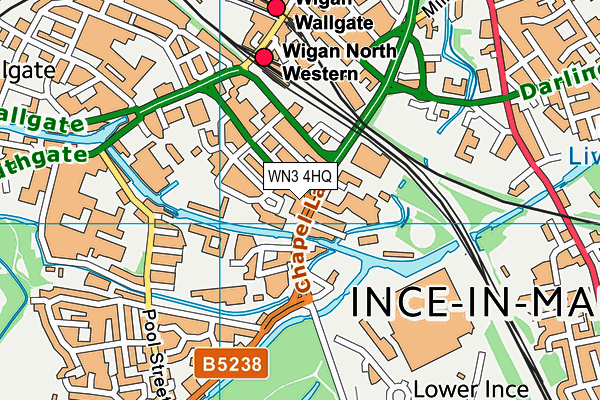 WN3 4HQ map - OS VectorMap District (Ordnance Survey)