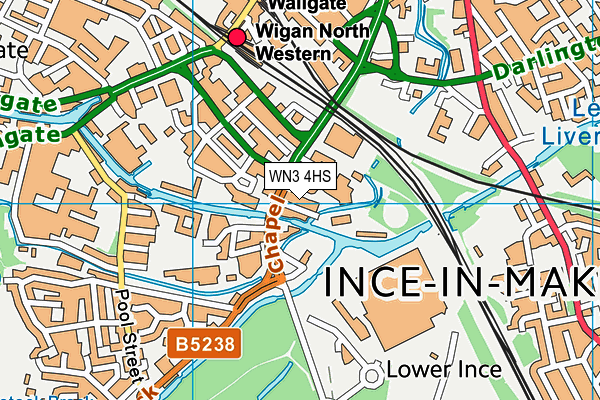 WN3 4HS map - OS VectorMap District (Ordnance Survey)