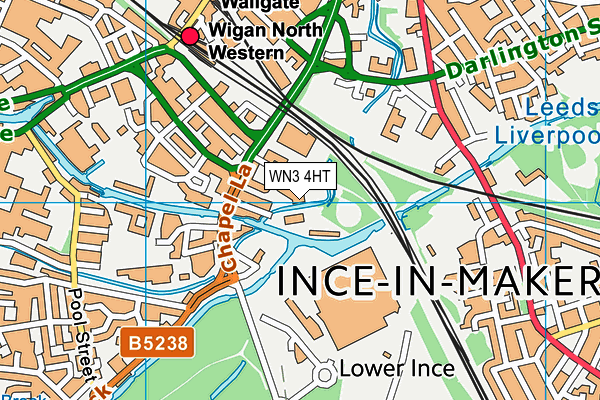 WN3 4HT map - OS VectorMap District (Ordnance Survey)