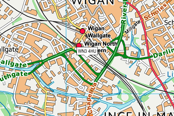 WN3 4HU map - OS VectorMap District (Ordnance Survey)