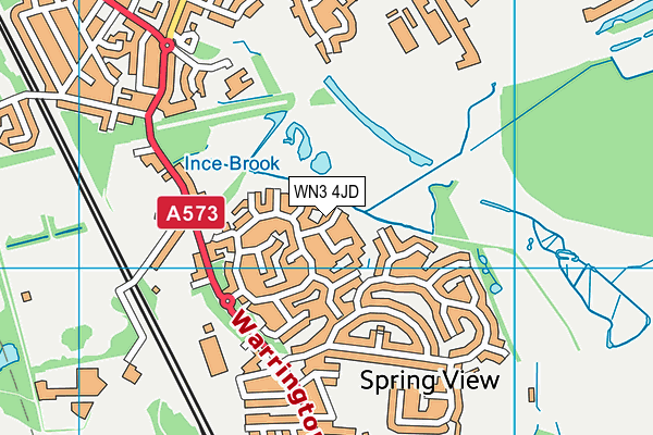 WN3 4JD map - OS VectorMap District (Ordnance Survey)