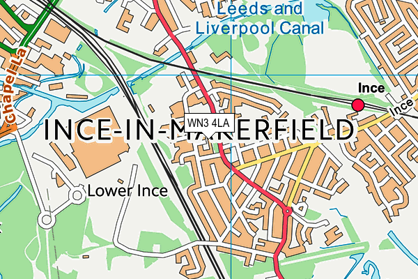 WN3 4LA map - OS VectorMap District (Ordnance Survey)