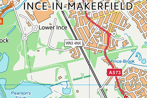 WN3 4NX map - OS VectorMap District (Ordnance Survey)