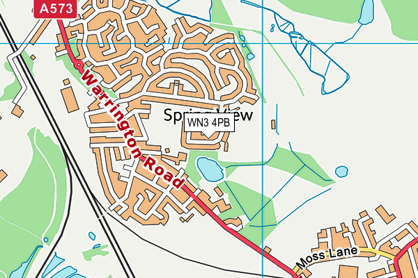 WN3 4PB map - OS VectorMap District (Ordnance Survey)