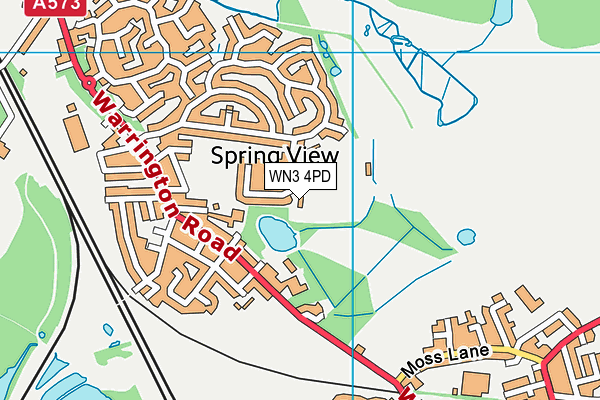 WN3 4PD map - OS VectorMap District (Ordnance Survey)