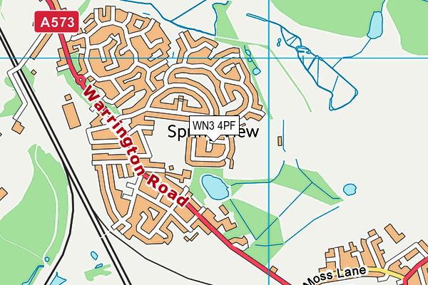 WN3 4PF map - OS VectorMap District (Ordnance Survey)