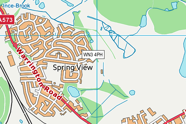 Spring View Community Sports Association map (WN3 4PH) - OS VectorMap District (Ordnance Survey)