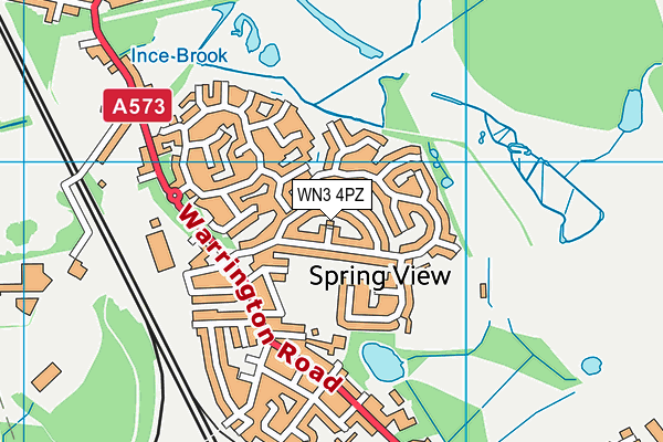 WN3 4PZ map - OS VectorMap District (Ordnance Survey)