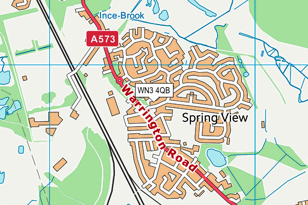 WN3 4QB map - OS VectorMap District (Ordnance Survey)