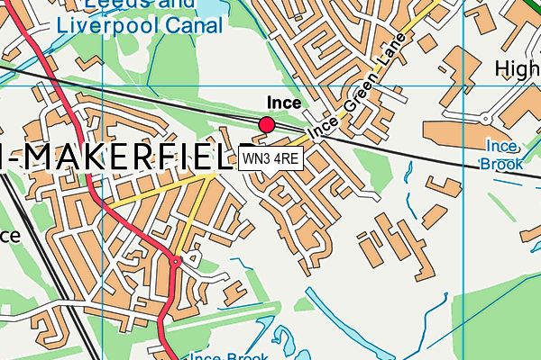 WN3 4RE map - OS VectorMap District (Ordnance Survey)