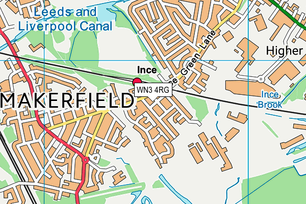 WN3 4RG map - OS VectorMap District (Ordnance Survey)