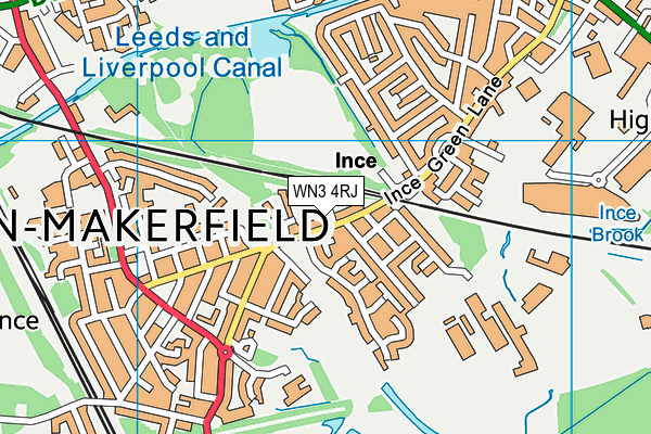 WN3 4RJ map - OS VectorMap District (Ordnance Survey)