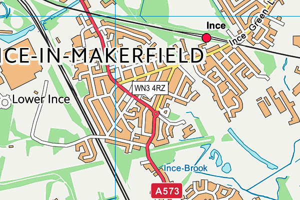 WN3 4RZ map - OS VectorMap District (Ordnance Survey)