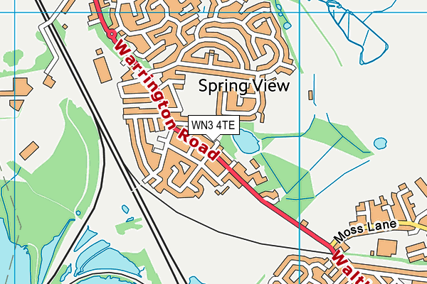 WN3 4TE map - OS VectorMap District (Ordnance Survey)