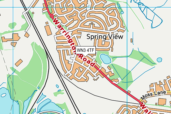 WN3 4TF map - OS VectorMap District (Ordnance Survey)